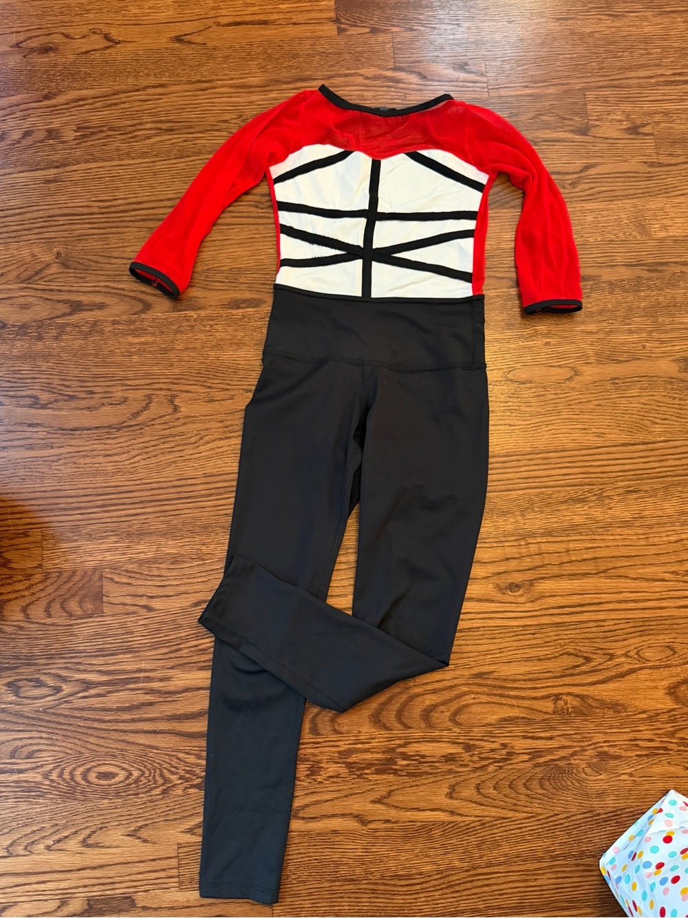 Red & Black Women's Dance Leotard Jumpsuit